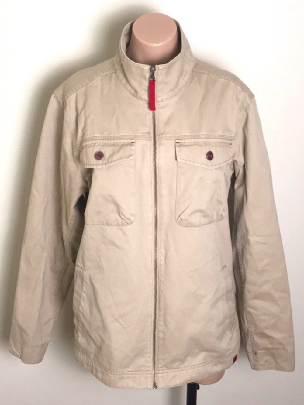 Mountain Khakis Men’s Full Zip Tan Cargo Jacket Medium Outdoor
